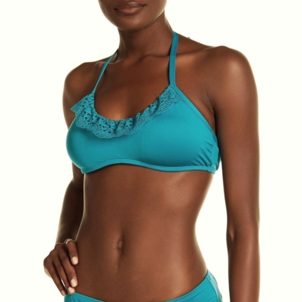 Laundry by Design lace trim bralette bikini top XL